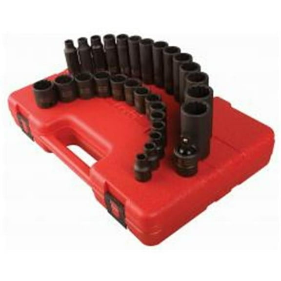 Sunex International SU3330 29 Piece 0.38 in. Drive 12 Point Metric IMPact Socket Set