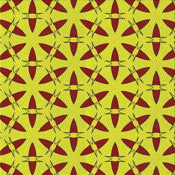 Ahgly Company Machine Washable Indoor Square Transitional Yellow Area Rugs, 4' Square