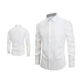 thumbnail image 3 of NOLDARES Mens Dress Shirts Long Sleeve Dress Shirts for Men Cotton Button Down Shirt Regular Big and Tall Dress Shirts(Z01-White,3XL), 3 of 3