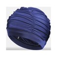 thumbnail image 1 of Gorros de natación de tela para mujeres Natación para cabello largo Gorro de baño de tela de nailon Gorro de baño cómodo elástico plisado Gorros de baño Mantener el peinado sin cambios(Azul, 1 of 5