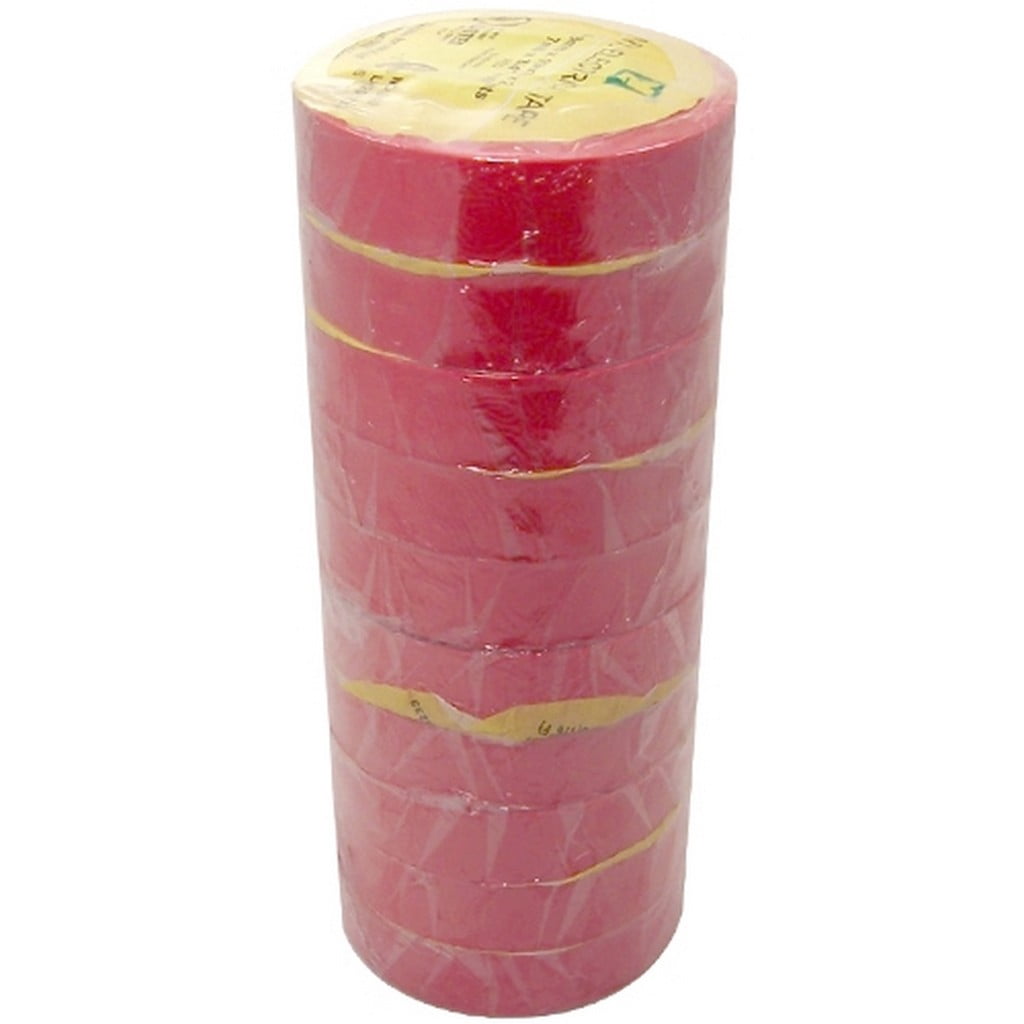 Electrical Tape 3/4" X 66' Ul/Csa 10 Roll Pack Several Colors., Red