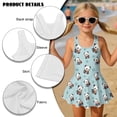 thumbnail image 6 of Xixirimido Panda Strawberry Paw Blue Print Girls One Piece Swimsuits with Skirt Sleeveless Swim Dress Modest Skirted Swimwear with Built-in Shorts UPF 50+ Bathing Suit, 5-6 Years, 6 of 7