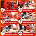 thumbnail image 2 of JoyStone 2 in 1 Kids Tool Bench Set, Pretend Play Tool Bench for Kids with Tools, Electric Drill and Transformable Tool Set, Learning Gift for Boys & Girls Age 3-5, Red, 2 of 9