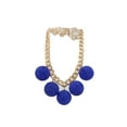 thumbnail image 4 of Women Fashion Gold Metal Chain Necklace Blue Disco Ball Charms, 4 of 7