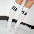 thumbnail image 2 of Franhais Women Men Football Socks Fashion Stripe Print Knee High Athletic Sport Exercise Socks, 2 of 4