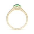 thumbnail image 2 of ANGARA Natural Aeon Square Emerald Three Stone Engagement Ring with Milgrain in 14K Yellow Gold for Women (Size-3.5mm) | May Birthstone, Anniversary, Jewelry Gift for Women | Natural Emerald Ring, 2 of 10