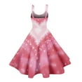 thumbnail image 4 of Valentines Dress for Women Spring Summer Sleeveless Love Heart Print Dresses Elegant Evening Prom Party Dress Deep Red 2XL, 4 of 5