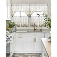 thumbnail image 5 of Cream Flowers Kitchen Curtains Swag Valance and Tier Curtains Set 24 Inch Length, Country Pastoral Spring Floral Herbs Rod Pocket Drape Panels Pair Swag Curtain for Bathroom/Cafe/Window, 5 of 6