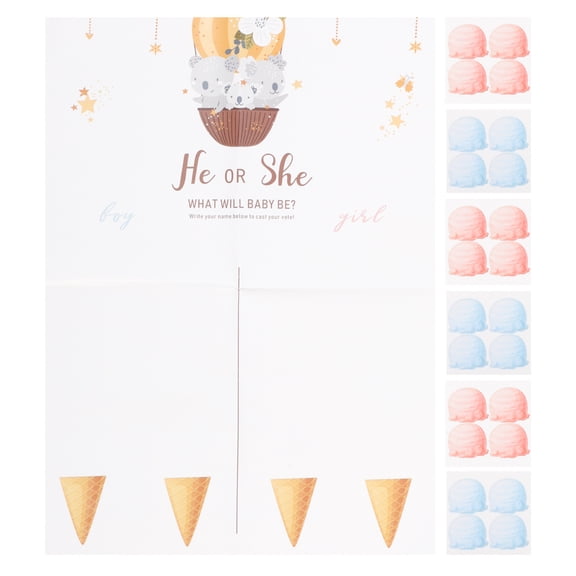 RENACLIPY Gender Reveal Decorations with Multi-Color Copperplate Paper, Fun and Cute Party Set for Shower Celebration