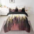 thumbnail image 2 of YST, Rayure Dégradée, Ensemble de Couette, Moderne, 7 Pcs, Uvre d'Art Abstraite, Rouge Bordeaux, Grand, 2 of 4