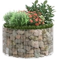 thumbnail image 6 of Outdoor Garden Round Gabion Basket Cage Planter Stand Patio Backyard Gabion Post Raised Bed Fencing, Circular Gabion Pole Galvanized Steel Ø39.4"x19.7", 6 of 13