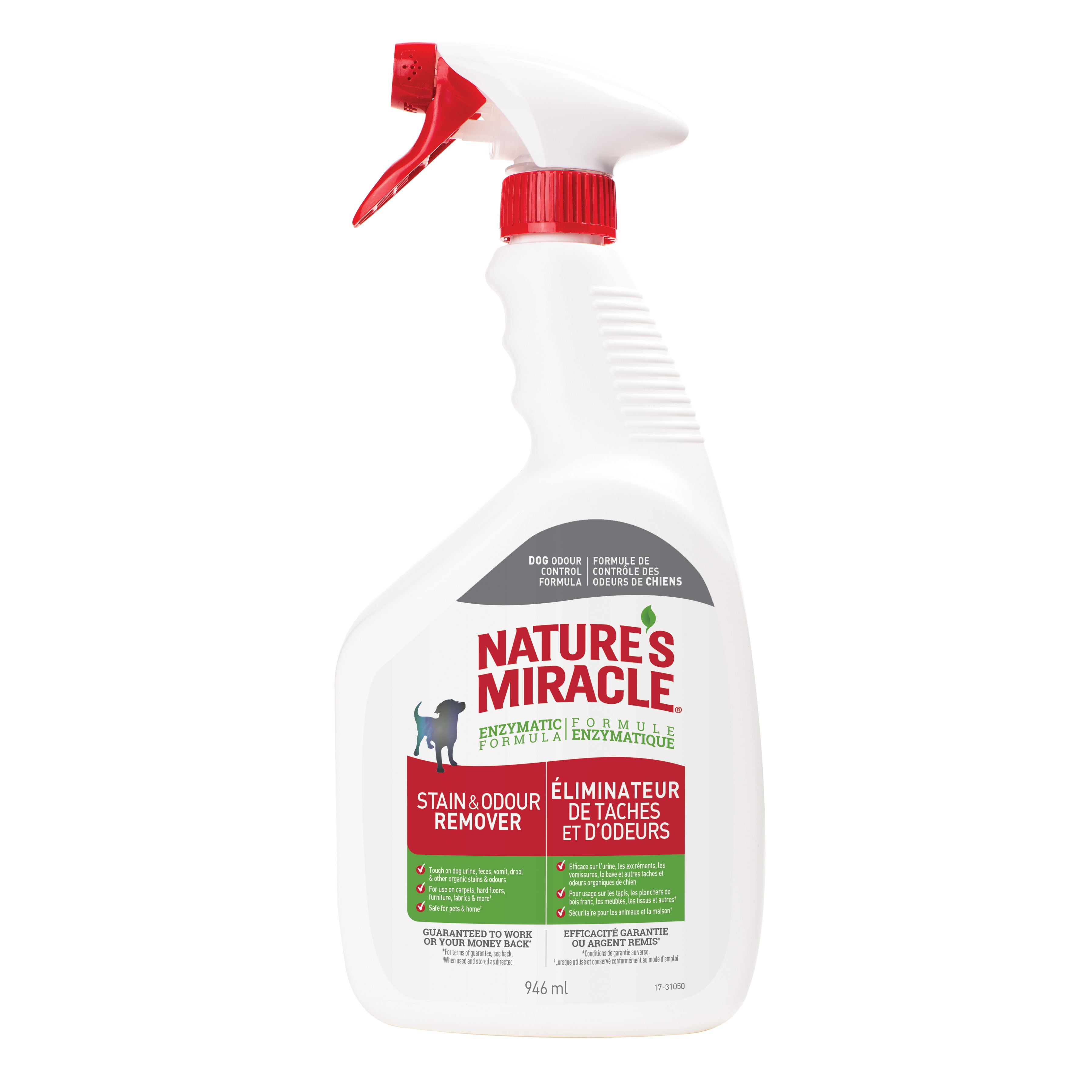 Nature’s Miracle Stain And Odour Remover For Dogs 32 Ounces, Spray, Odour Control Formula, Effective enzymatic formula