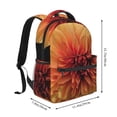 thumbnail image 4 of Hirioo Orange Dalia Print Laptop Backpack Lightweight Casual Travel Daypack for College Workplace Travel, 4 of 5