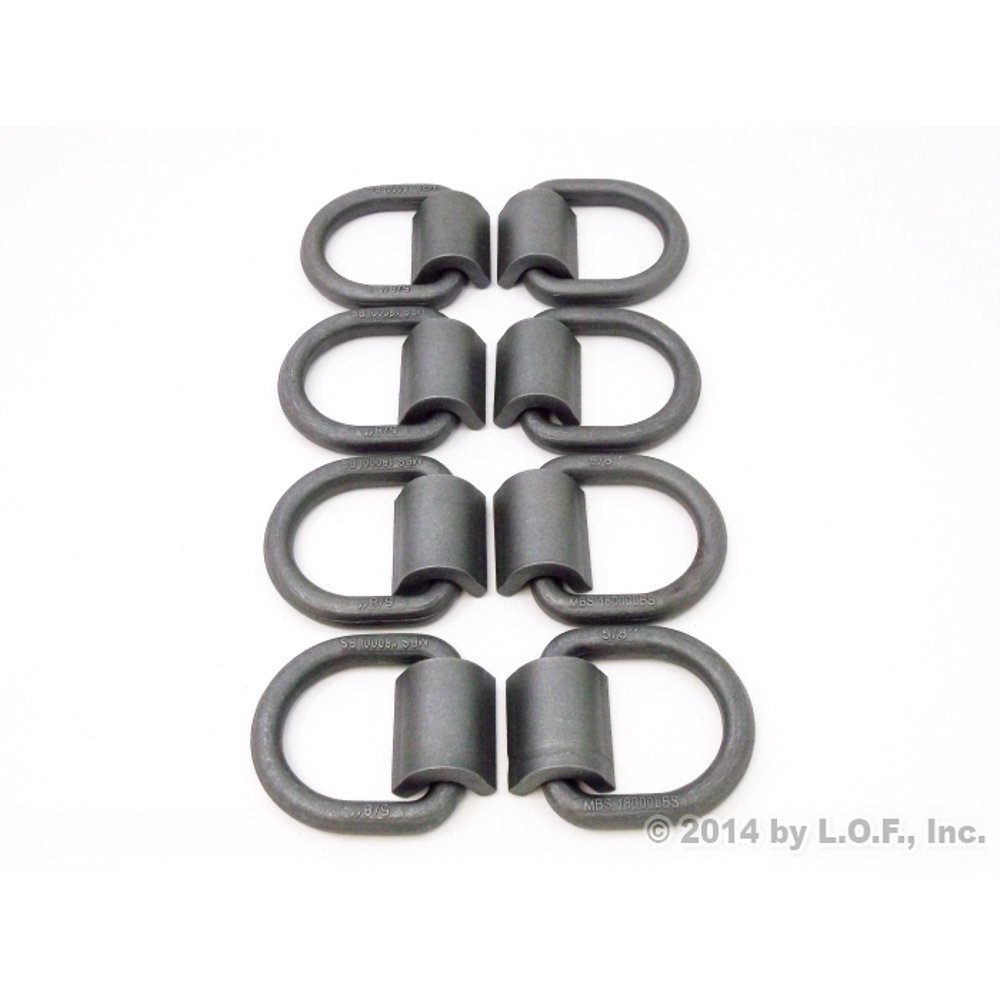 (8) 5/8" Weld On D Ring Chain Tie Down 18,000lb