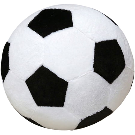 Plush Soccer Balls Plush Toys - Fluffy Stuffed Animals Toy Soccer Ball Plush Pillow Soft Durable Stuff Soccerball Soft Toys Gift Black (6 Inch/16CM)