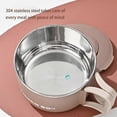 thumbnail image 3 of Japanese Ramen Cooker 1200ml Stainless Steel Soup Bowl with Lid Portable Noodle Cup for Office Home Use, 3 of 5