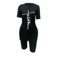 thumbnail image 2 of LovelyWholesale Women's Letter Print Split Shorts Set, 2 of 4