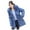 Blue, variant on Lindreshi Winter Coats for Women Trendy Womens Winter Jacket Warm Overcoat Slim Fur-Collar Zipper Thicker Coat Outwear