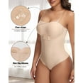 thumbnail image 5 of MANIFIQUE Strapless Shapewear Bodysuit Tummy Control for Women Faja Strapless Cupped Thong Bodysuit, 5 of 7