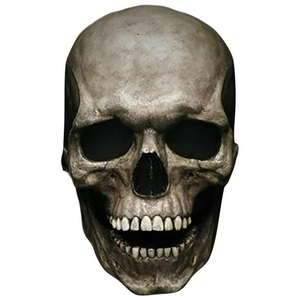 Máscara de cabeza completa de Halloween Yuyangstore casco de látex realista para Adultos esqueleto aterrador Color oscuro