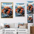 thumbnail image 4 of Designart "Coastal Carnival Crab Edition I" Animals Framed Wall Art - Coastal Orange Coastal Animal Living Room Framed Canvas Art, 4 of 6