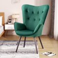 thumbnail image 1 of Homylin Armchairs Accent Chairs, Wingback Tufted Vanity Tall Back, Solid Wood Legs, 1 of 10