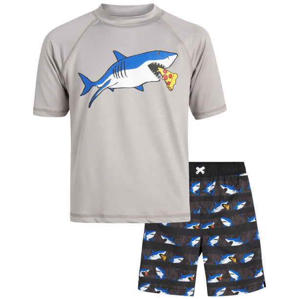 iXtreme Boys' Rashguard Set UPF 50+ 2Piece Snug Fit Swim Shirt and