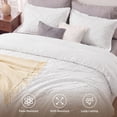 thumbnail image 3 of U by Bedsure Queen Comforter Set , Boho Tufted Shabby Chic White Bedding Comforter Set, 3 Pieces Vintage Farmhouse Bed Set for All Seasons, Fluffy Soft Bedding Set with 2 Pillow Shams, 3 of 10