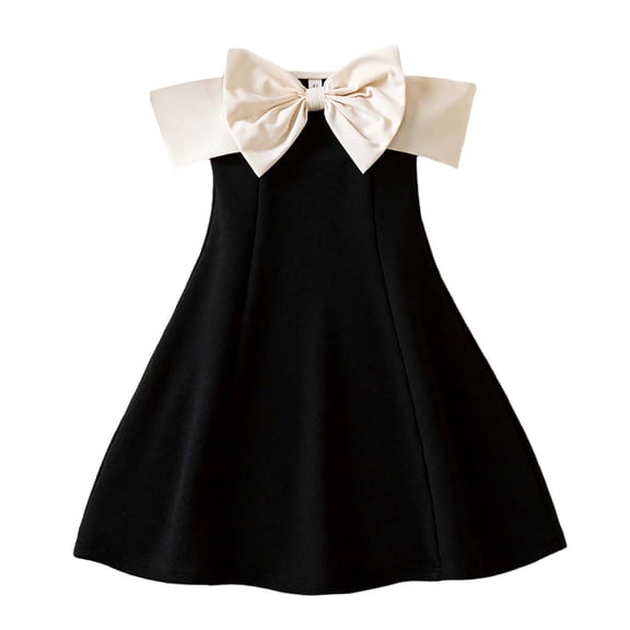 Kids Girls Layered Tulle Dress Black Sleeveless Casual Holiday Dress Dress up Clothes for Girls 5-6 Years