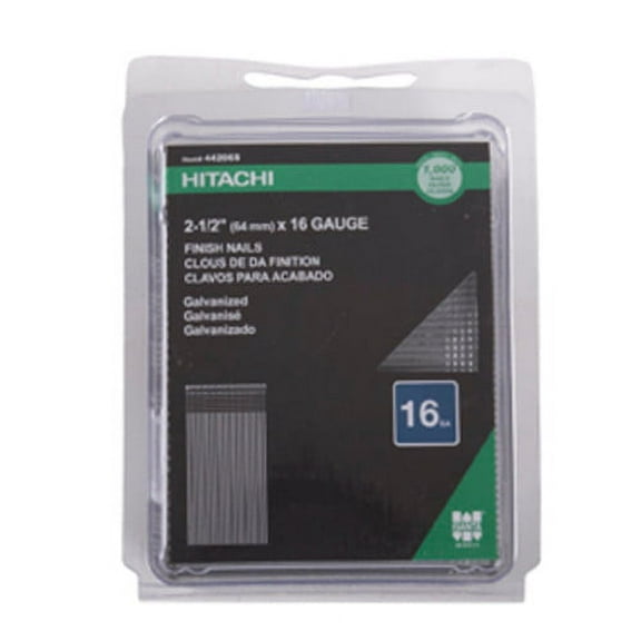Hitachi 44206S 16-Gauge 2-1/2 in. Electro Galvanized Straight Finish Nails (1,000-Pack)