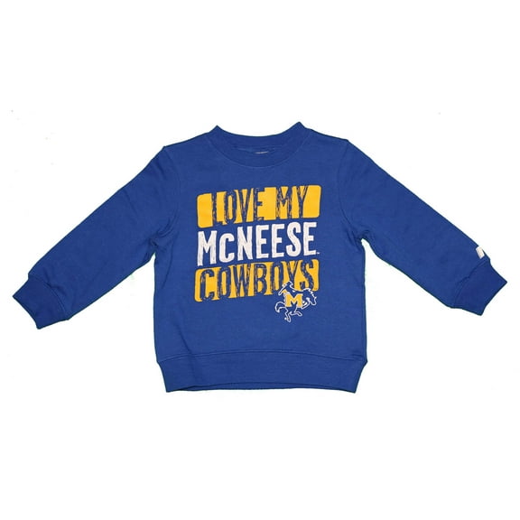 NCAA MSU McNeese State University Love My Cowboy Toddlers' Crew Neck Fleece (2T)