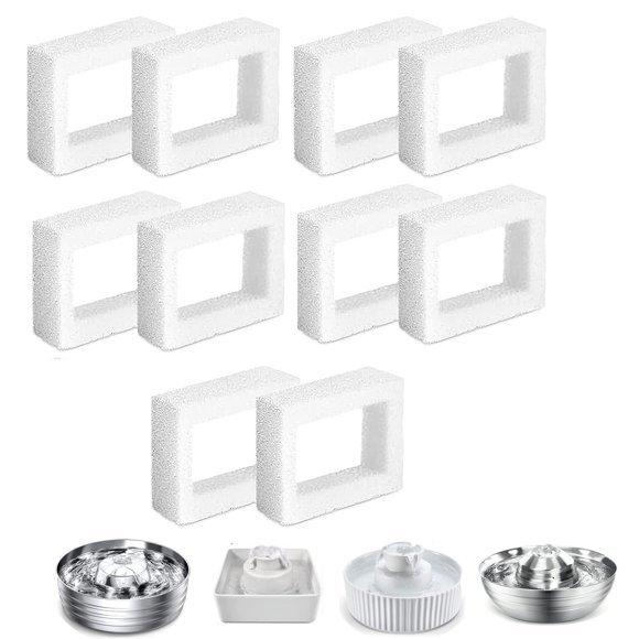 Qzbhct 14 Pack Pre-Filter for Wonder Creature 360 Stainless Steel Cat Fountain Round Square 2L/67oz