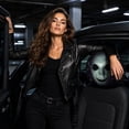 thumbnail image 4 of BZPIZ 2PCS Ghost Face Headrest Covers, Creative Car Headrest Covers Scary Face Printing Auto Seat Universal Elastic Models Headrest Protector for Auto, Vehicle, Truck, SUV, Washable Elastic Fabric, 4 of 7