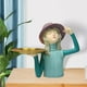 thumbnail image 3 of Figura de niña encantadora, estatua de almacenamiento, bandeja para llaves, decoración del hogar, regalos, accesorio de fotografía Verde, 3 of 9