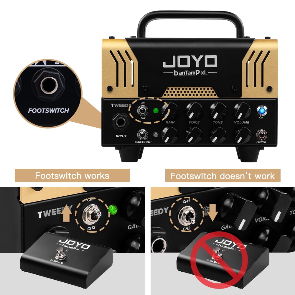 JOYO Bantamp Tweedy 20W Mini Amp Guitar Amplifier Tube Head 2 Channel Rock American Sounds