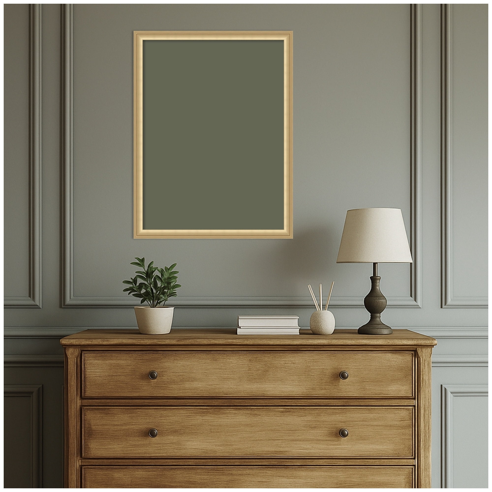 Kate and Laurel Framed Fabric Pinboard 20 x 26,  Printed Linen Classic Bulletin Board for Use as a Vision Board or Wall Organization, Florence Gold Frame