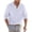 White, variant on IWRICH Men's Linen Long Sleeve Polo Shirts Loose Fit Button up Holiday T Shirts Solid Color Casual Comfy Beach Tops Yellow XL