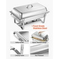 thumbnail image 4 of VEVOR Rectangle Chafing Dish, 9 Qt 4 Pack Stainless Steel Chafing Dish, Food Warmer Chafer Complete Set with Hollow Handle, 2 Food Tongs, Lid, Fuel Holder, Chafer Dishes for Banquet Party Wedding, 4 of 9
