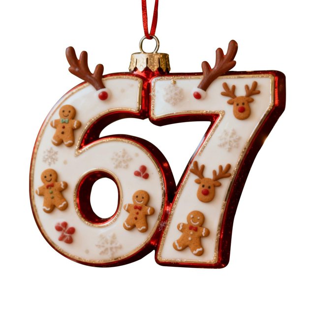 67 adornos navideños planos en 2D divertidos Six Seven Meme Decoración navideña Regalos para adolescentes y adultos amantes del humor