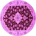 thumbnail image 1 of Ahgly Company Indoor Round Medallion Purple Traditional Area Rugs, 4' Round, 1 of 4