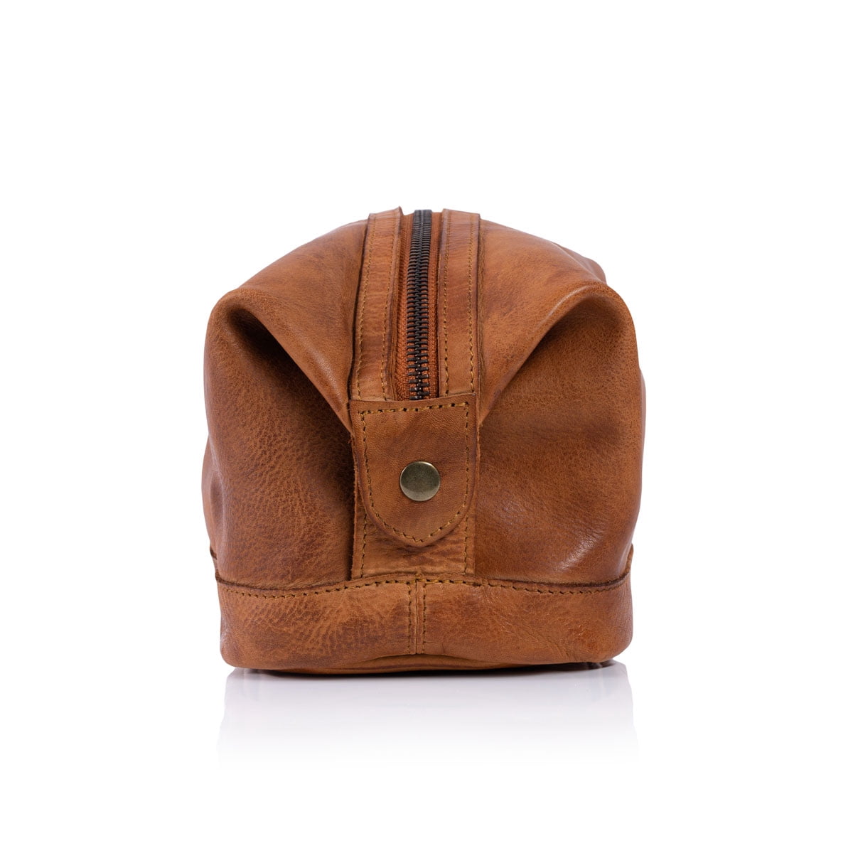 KomalC Genuine Unisex Vintage Vanity Dopp Kit - Travel Toiletry Bag Shaving for Men and Women (Light Tan)