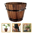 thumbnail image 3 of Barrel Planter Small Planter Pot Garden Tree Planter Garden Flower Pot Small Wood Planter for Patio, 3 of 8