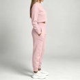 thumbnail image 6 of Women's 2 Piece Outfits Fall Winter Jogger Suits Long Sleeve Crop Tops and Sweatpants Comfy Loungewear Sets with Pockets Casual Tracksuit Pink, 6 of 7