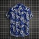 thumbnail image 2 of Camisas Y s Camisas de un solo pecho de primavera y verano para hombre, camisa informal de manga corta con solapa para playa y vacaciones al libre (Blue, XXL), 2 of 7