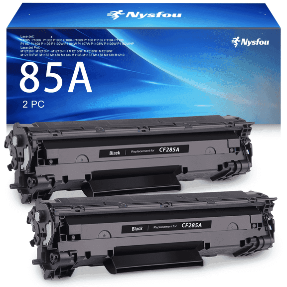 85A 285A Black Toner Cartridge Compatible for 85A CE285A Toner for use with Laserjet Pro P1102w M1212nf MFP P1102 P1005 M1132 M1210 M1212 Printer Ink (Black, 2-Pack)