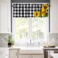 thumbnail image 4 of Sunflower Valance Curtain Sunflower on Farm Buffalo Check Plaid Black and White Rod Pocket Valance Window Treatments 1 Panel Short Curtains for Kitchen Farmhouse Bathroom 54 x 18 in, 4 of 6