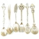 thumbnail image 2 of Advancent De vajilla Retro, tenedor, cuchara de aleación, cuchara de cocina, cucharón de cocina, cucharilla de doméstico, cubiertos Mostrada Plata, 2 of 4