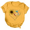 thumbnail image 2 of Pntutb Mujeres Casual Carta Impresión Mangas Cortas O-Cuello Camiseta Suelta Blusa tops Pntutb Pntutb-3579, 2 of 5