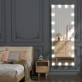 thumbnail image 2 of Full Body Mirror, Aluminum Alloy Floor Mirror, with LED Adjustable Light, Arched Floor Mirror, for Home, Office, Clothing Store, 63"X 16", Bulb White, 2 of 7