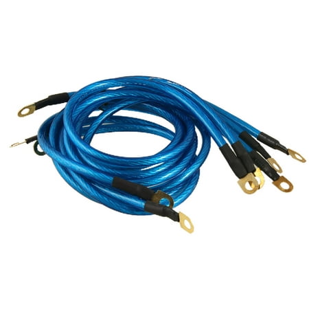 Universal Auto Car HKS Ground Grounding Wire Cable Kit Blue 5 in